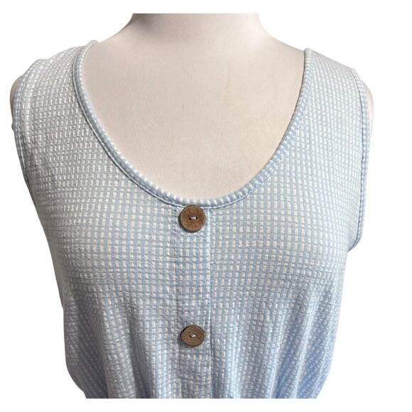 Kreative Content Women M Country Cottage Retro Casual Sleeveless Dress Baby Blue - Picture 3 of 6